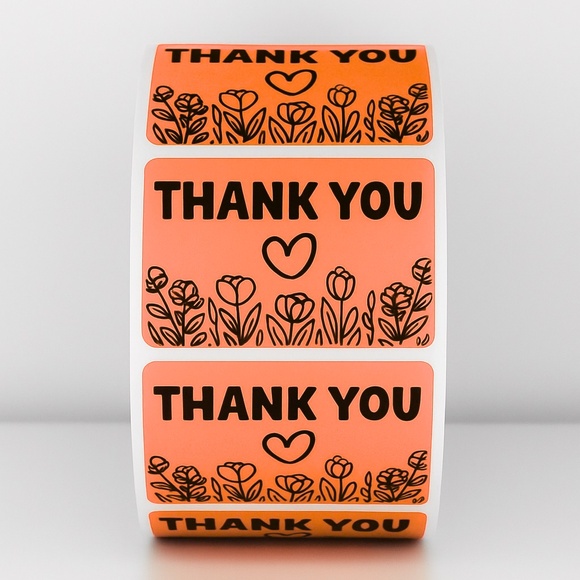 Thank You Stickers – Green Floral Design – Small Business Packaging Labels NEW - Picture 8 of 9